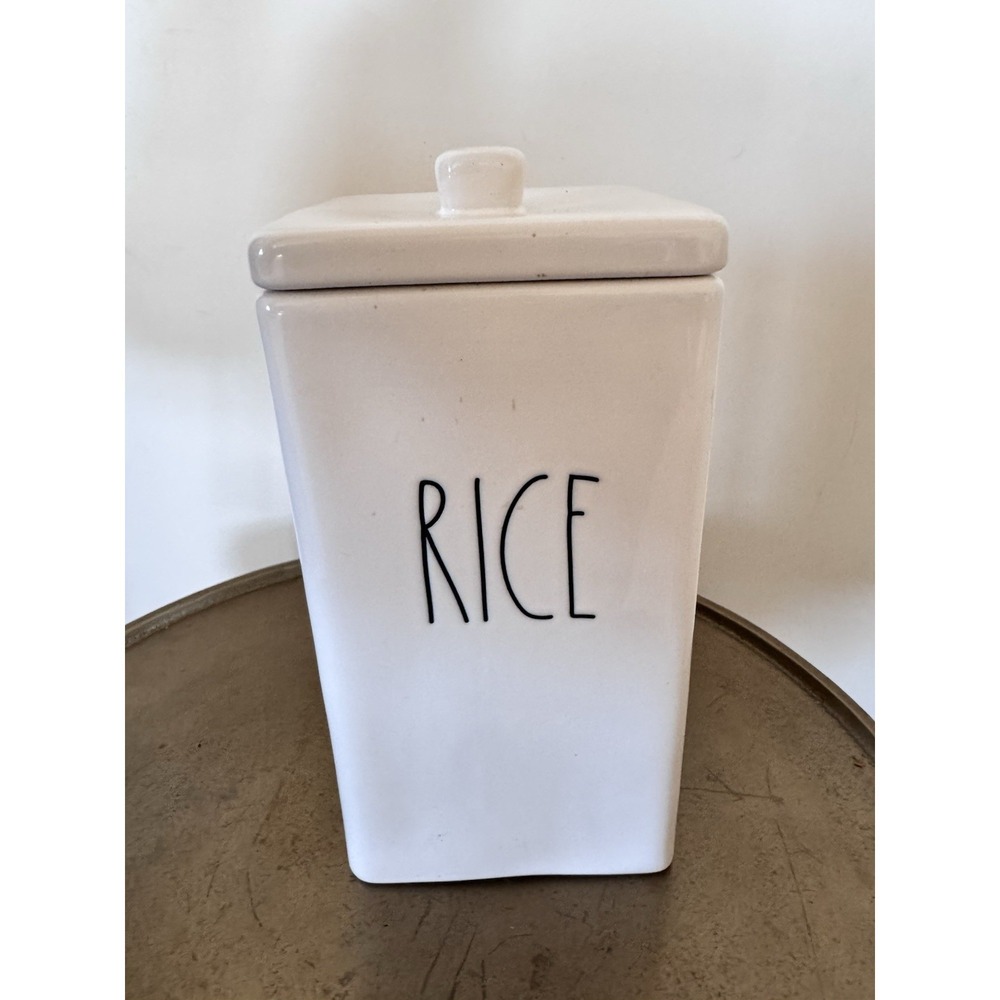 Rae Dunn Rice Ceramic Container Pasta Tall Farmhouse Decor Simple Clean Kitchen